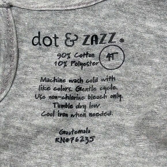 New Girls Size 4T "All You Need Is Love" Shirt Dot & Zazz Valentine's Day Gray - Picture 6 of 8